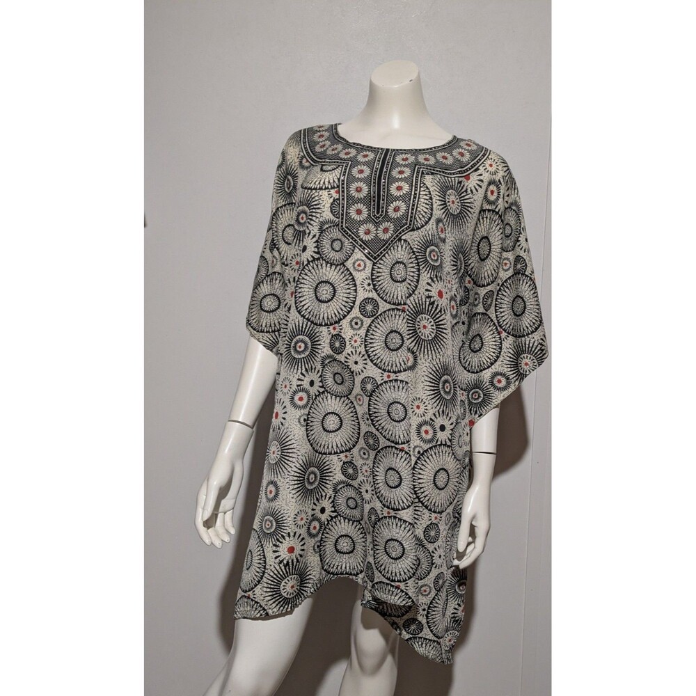 70s Saybury New York Maxi Dress Kaftan Boho Eclectic Geometric Embellished